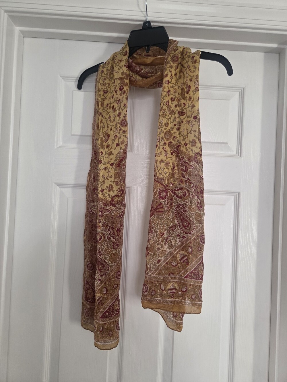 Floral 100% silk scarf - beautiful for fall
